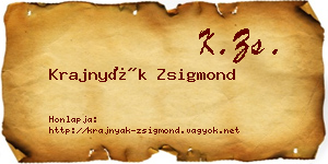 Krajnyák Zsigmond névjegykártya